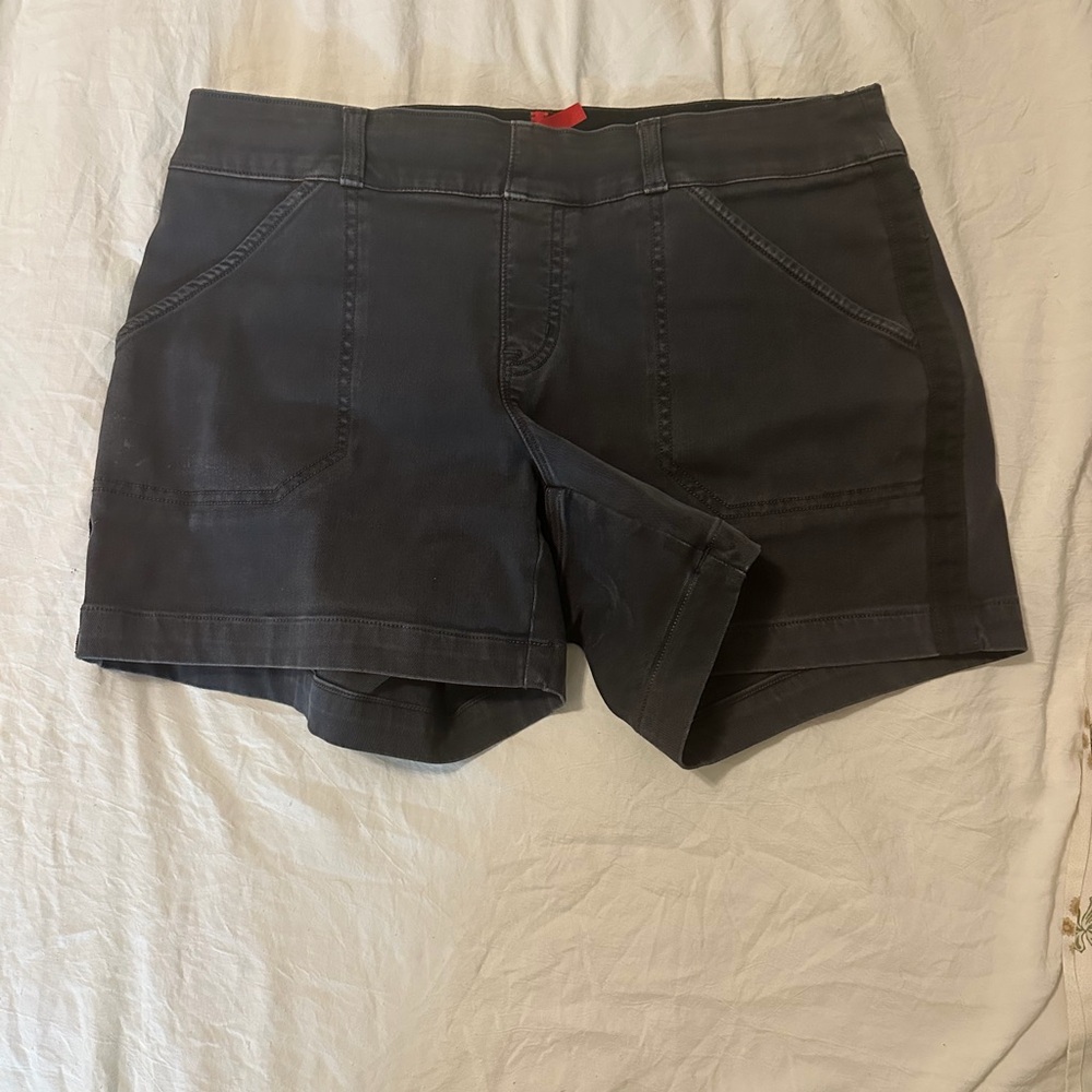 Spanx Stretch Twill Shorts, 4”- Washed Black / M